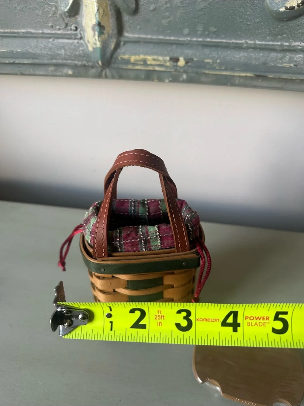 Vintage longaberger tree trimming basket with liner lid tie on little shopper